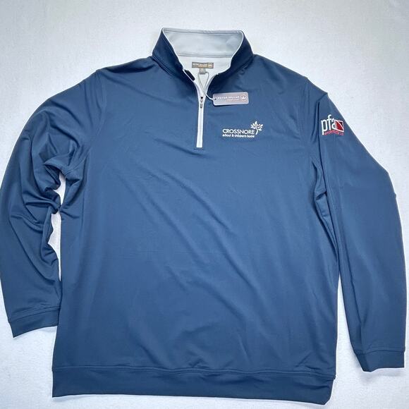Peter Millar Other - Peter Millar Crown Sport 1/4 Zip Mens XL New Blue MC0EK40 Embroid CROSSNORE pfa